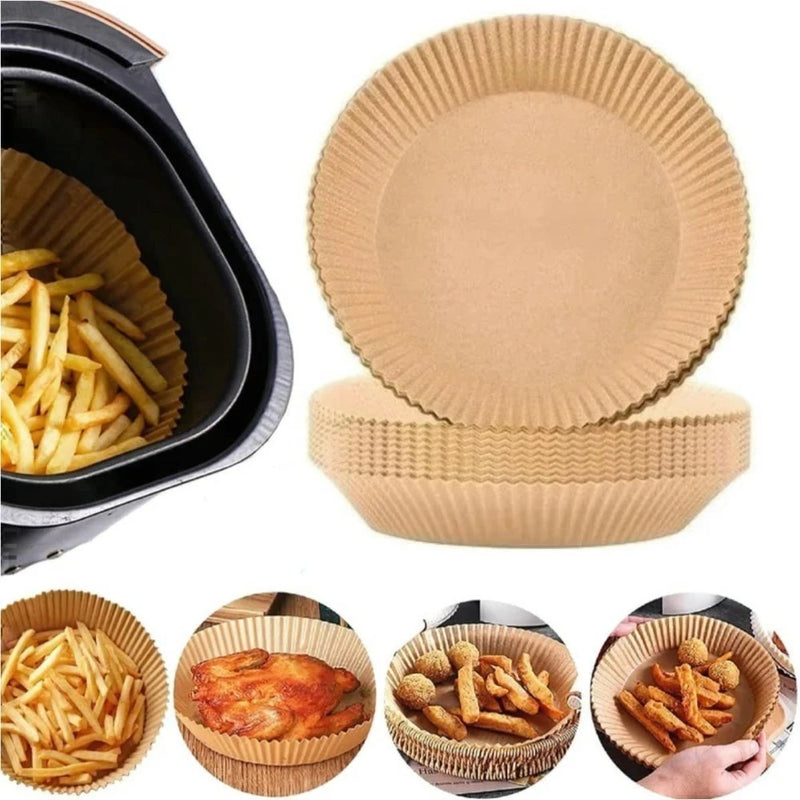 Kit com 50 Formas Descartáveis de Papel para Air Fryer