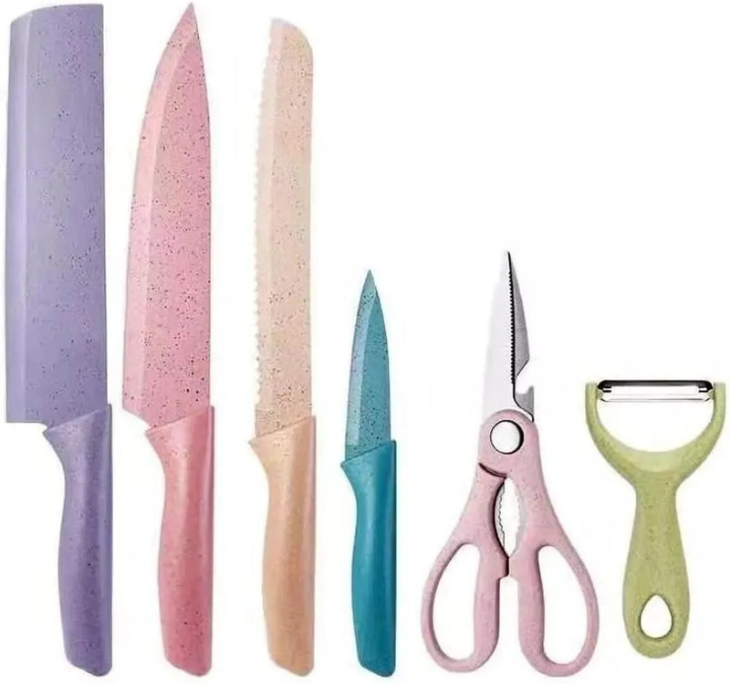 Kit Profissional de Utensílios Coloridos - Conjunto 6 Peças para Cozinha