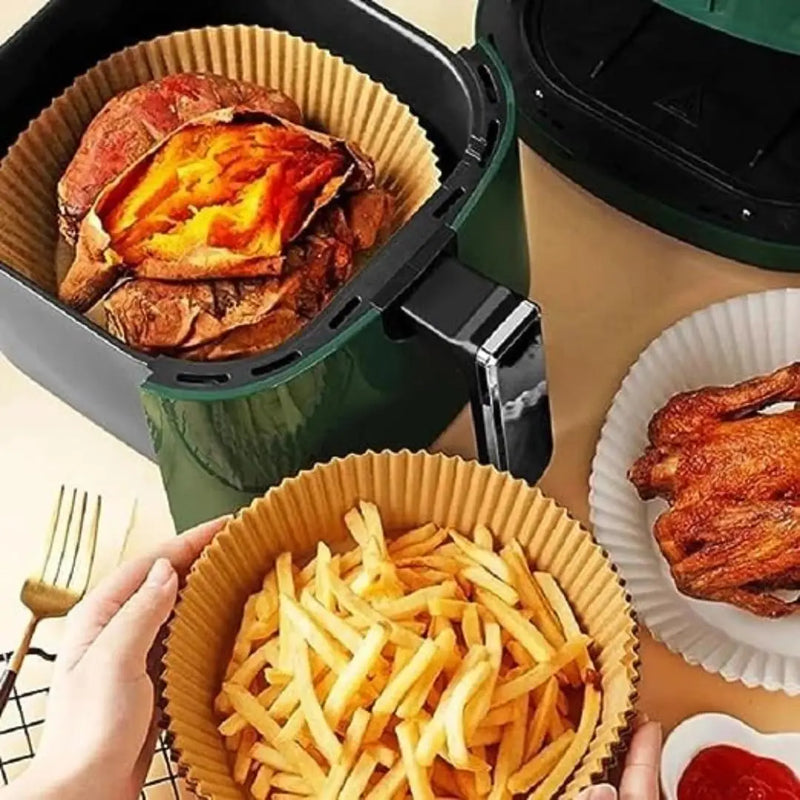 Kit com 50 Formas Descartáveis de Papel para Air Fryer