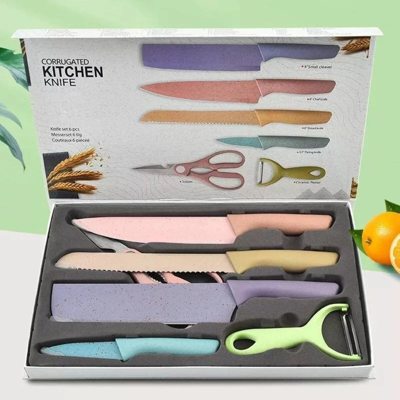 Kit Profissional de Utensílios Coloridos - Conjunto 6 Peças para Cozinha