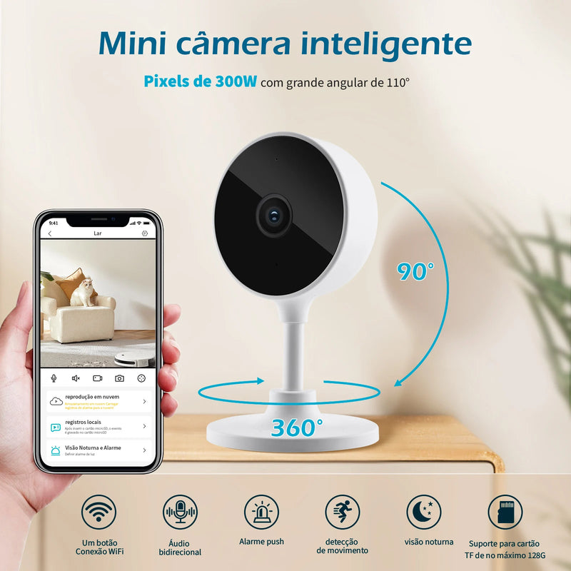 Câmera Inteligente Sem Fio para Ambientes Internos