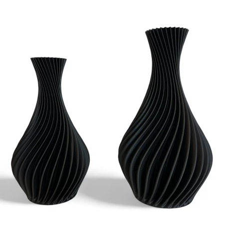 Kit com 2 Vasos Decorativos em Espiral – Sofisticação e Estilo para Seu Ambiente!