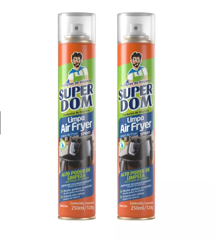 Kit 2 Limpa Air Fryer Super Dom Spray - 250ml (Alto Poder de Limpeza)