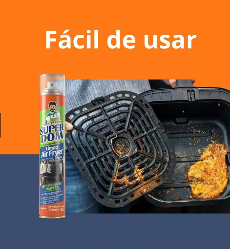 Kit 2 Limpa Air Fryer Super Dom Spray - 250ml (Alto Poder de Limpeza)