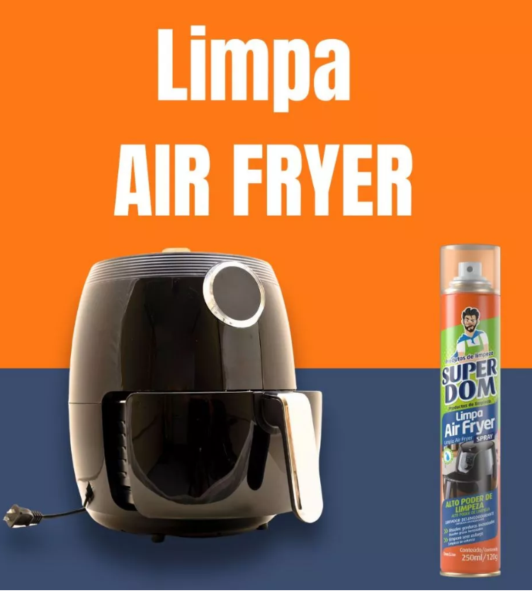 Kit 2 Limpa Air Fryer Super Dom Spray - 250ml (Alto Poder de Limpeza)